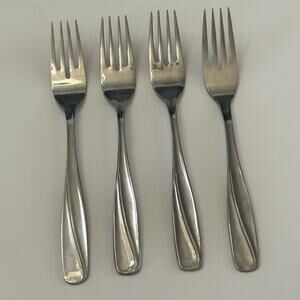 CG Flatware Dinner Forks Cg5 Pattern Glossy Stainless JAPAN Set of 4 Vintage